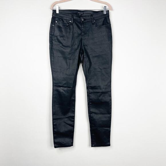 2/$30 Eileen Fisher Slim Tapered Jeans Petite 8P Rinsed Black Five-Pocket #6787 - Picture 1 of 14